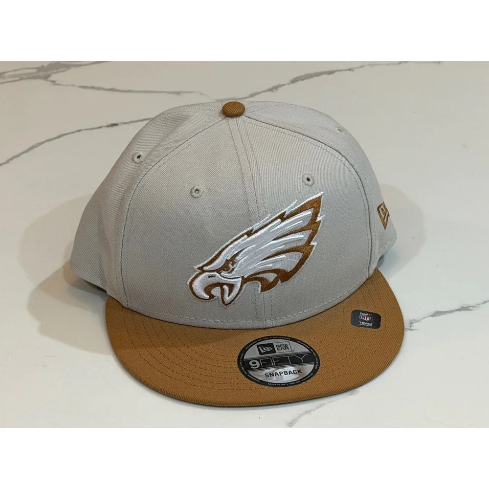 Philadelphia Eagles 9FIFTY Snapback Hat Grey Tan NFL Fan Cap One Size OS New Era